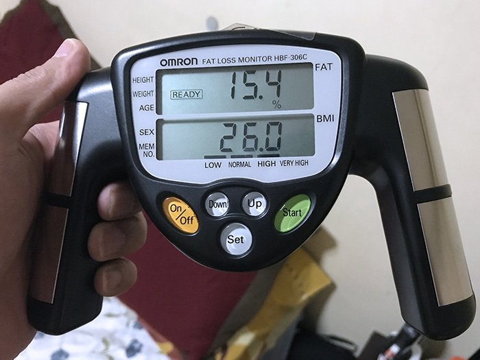 Omron Fat Loss Monitor HBF-306C sample result