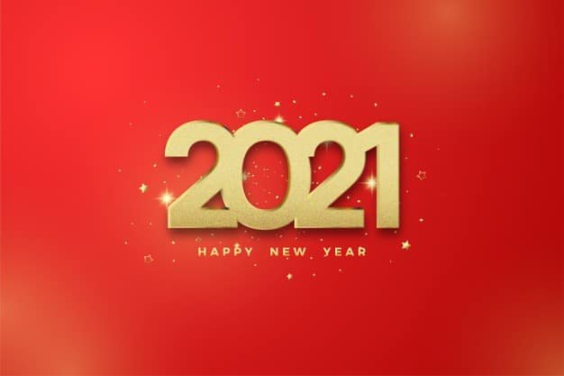 feliz ano nuevo 2021 numeros dorados sobre fondo rojo 269039 237