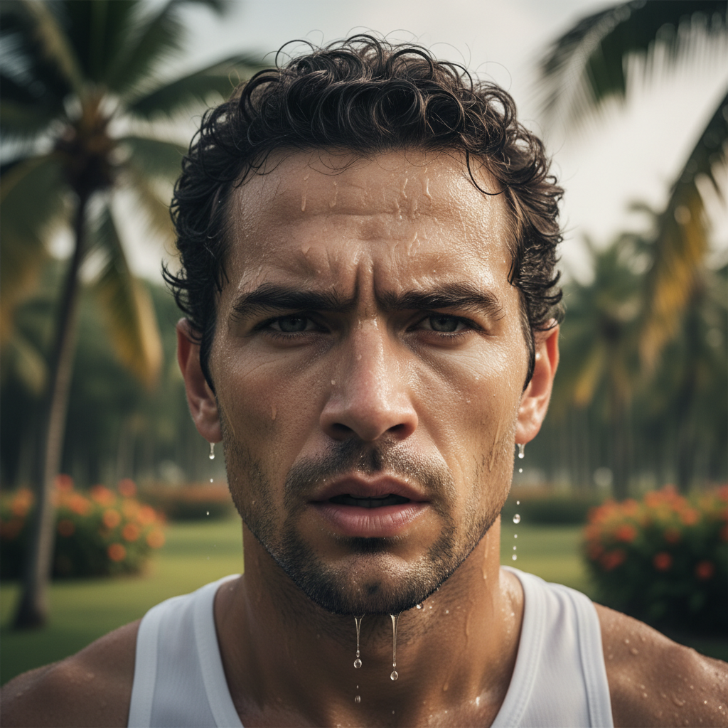 A runner hydrating with a water bottle during a fun run in the Philippines.