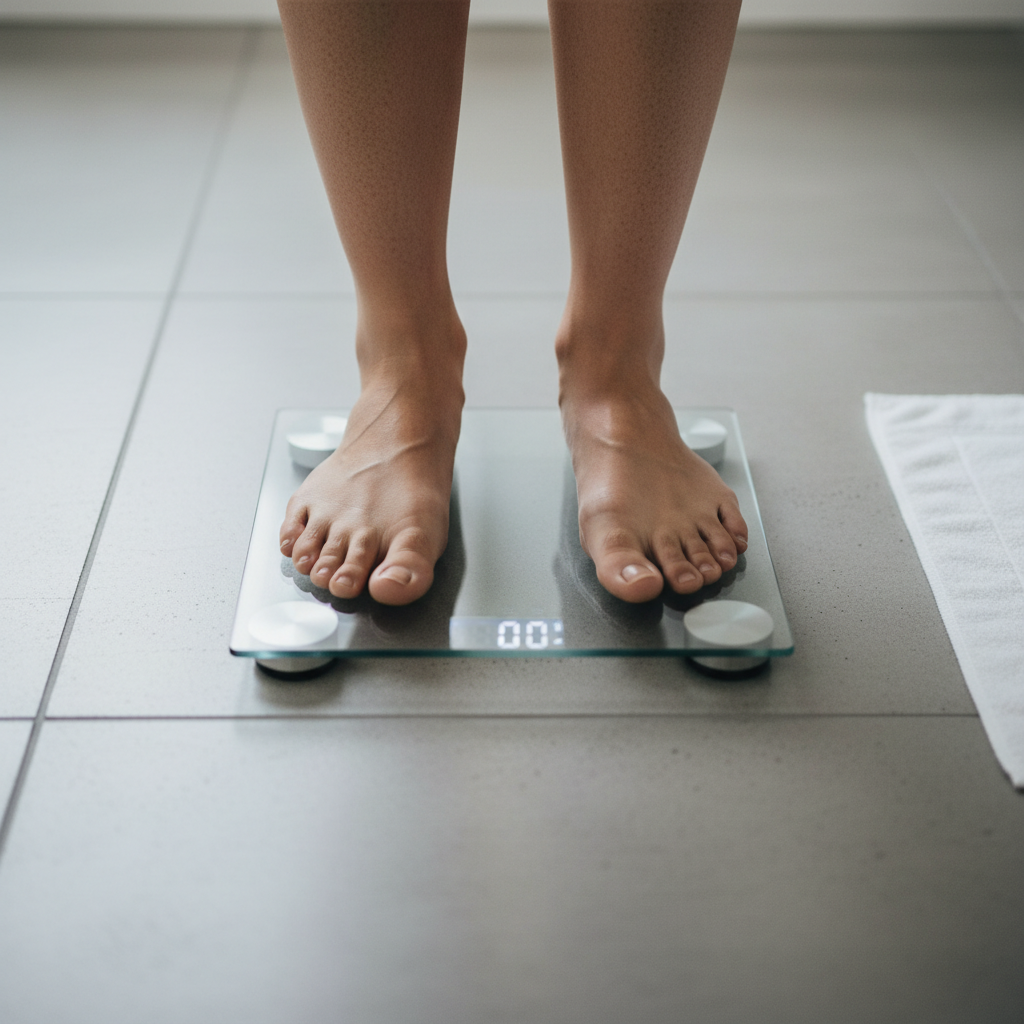 A fitness coach guiding a client through an exercise.